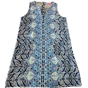 Lilly Pulitzer Kelby Stretch Shift Dress Mermaid Tail Print Coastal Resort Wear